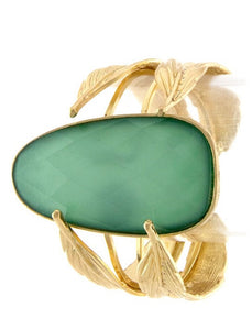 Mint Stone Jewel Leaf Bracelet