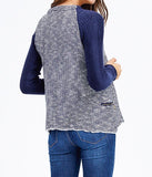 Navy Two-Tone Jacket/Top